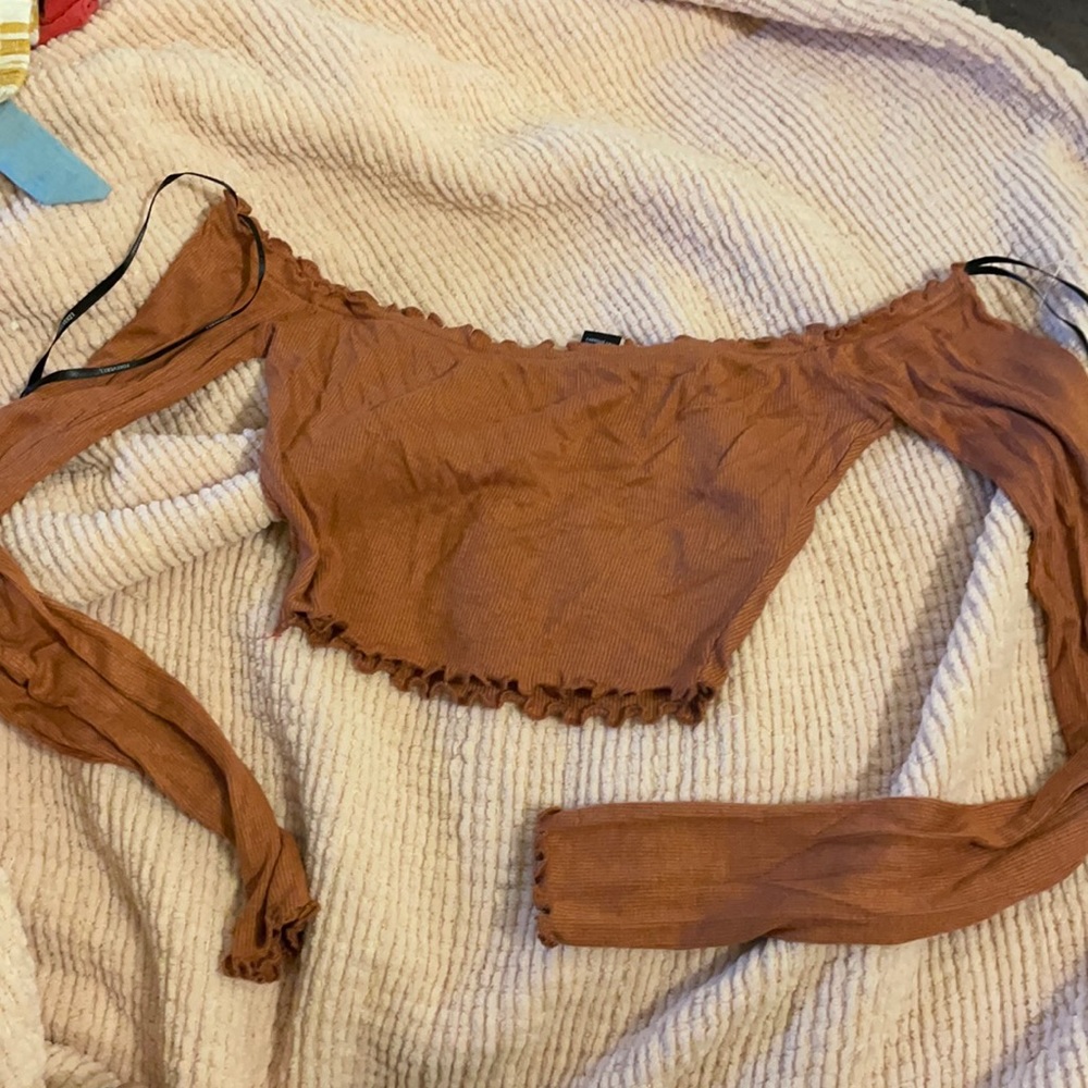 Crop off the shoulder top